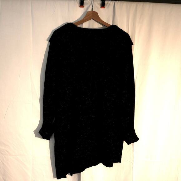 Calvin Klein Black Tunic White dots Pullover Top Asymmetric Hem - Picture 13 of 16